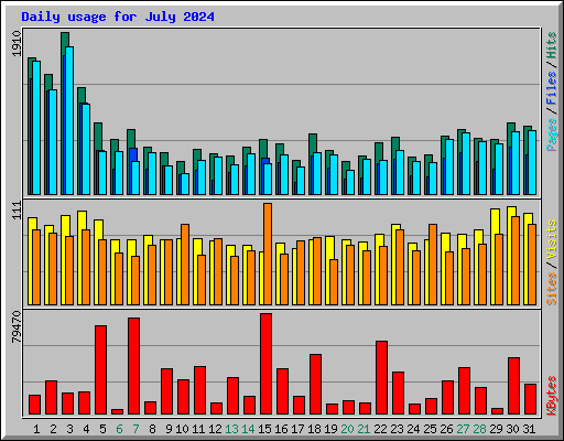 Daily usage for July 2024
