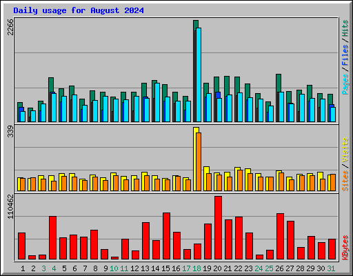 Daily usage for August 2024