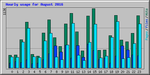 Hourly usage for August 2016