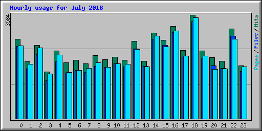Hourly usage for July 2018
