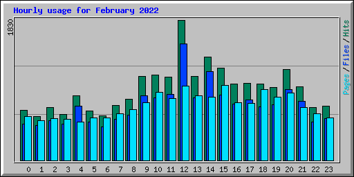 Hourly usage for February 2022