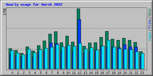Hourly usage for March 2022
