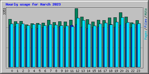 Hourly usage for March 2023