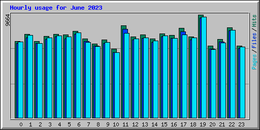 Hourly usage for June 2023