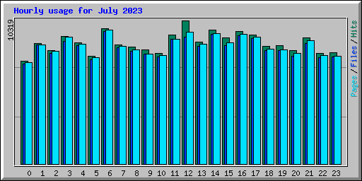 Hourly usage for July 2023