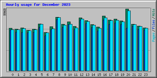 Hourly usage for December 2023
